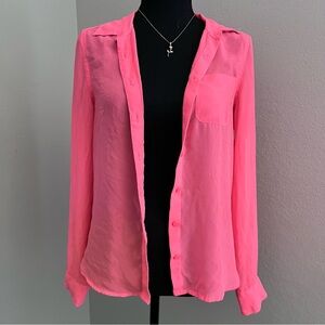 American eagle Neon Pink Button-Up Women's Top